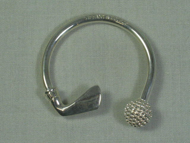 NEW Tiffany & Co .925 Sterling Silver Golf Club & Ball Key Chain Ring Orig Box 2