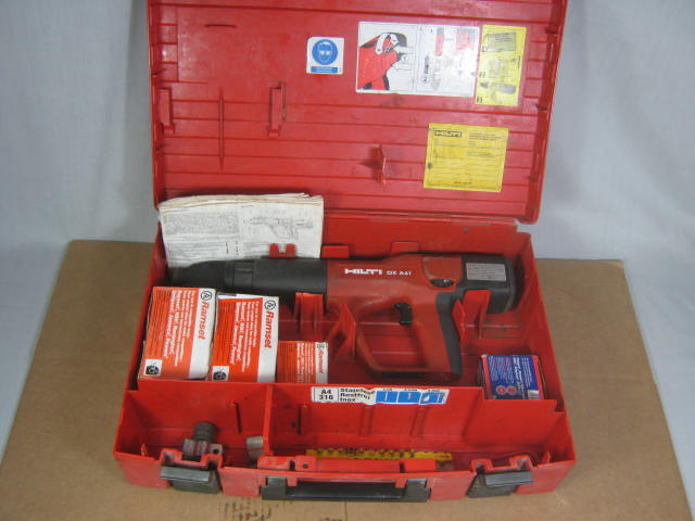 Hilti DX A41 Powder Actuated Nailer Nail Stud Gun With Case + Ramset Fasteners