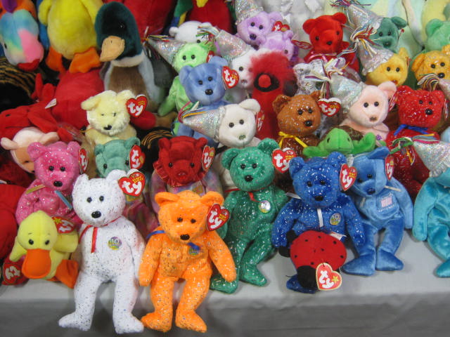 Huge Lot 74 Ty Beanie Babies Buddies Stuffed Plush W/Tags 26+ Lbs Bears+ NO RES! 2