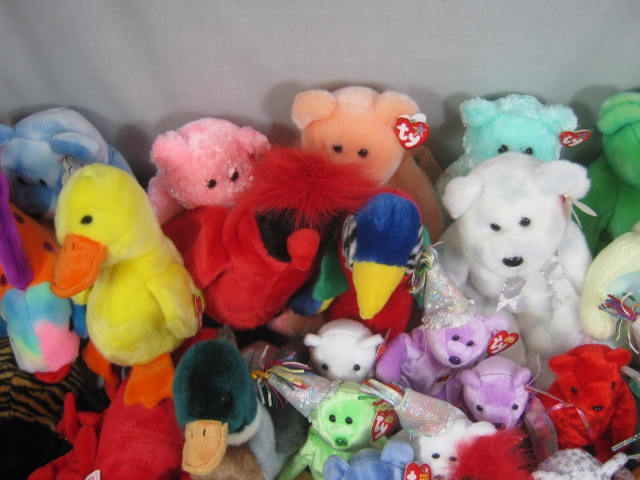 Huge Lot 74 Ty Beanie Babies Buddies Stuffed Plush W/Tags 26+ Lbs Bears+ NO RES! 5