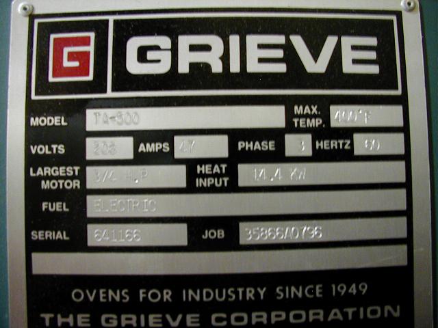 Grieve TA-500 Industrial Commercial Electric Truck Oven 6