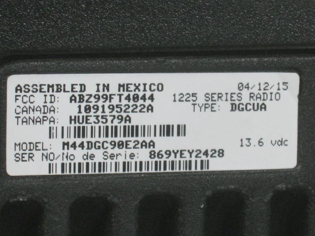 Motorola Radius 1225 2-Way UHF Commercial Radio 4-channel 450-470 MHz 40 Watt NR 3