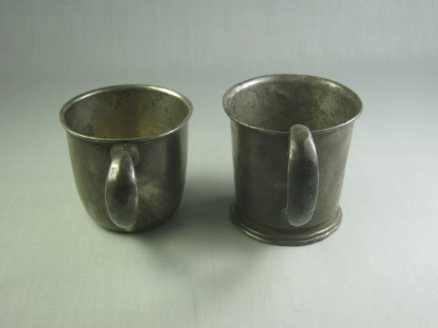 2 Vtg Antique Sterling Silver Baby Cups 170 grams 170g Hand Hammered Scrap NORES 4