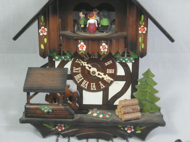 Vtg Black Forest Lador Edelweiss Swiss Chalet Cuckoo Clock Regula German Germany 2