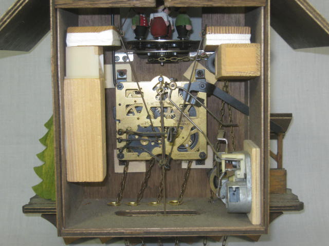 Vtg Black Forest Lador Edelweiss Swiss Chalet Cuckoo Clock Regula German Germany 6