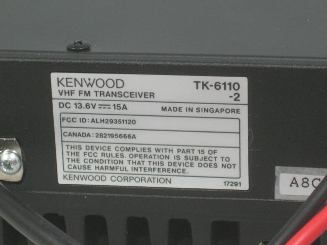 Kenwood TK-6110 VHF 2-Way Radio 32 Channel Low Band 35.0-50.0 MHz Bench Tested 3