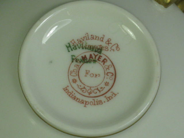 Antique Haviland Limoges Drop Rose Porcelain Gilt Cup & Saucer Set EXC COND! NR! 8