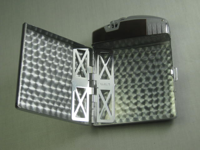 Vtg Ronson Twentycase Art Deco Cigarette Lighter/Case W/ Pouch Box Instructions+ 3