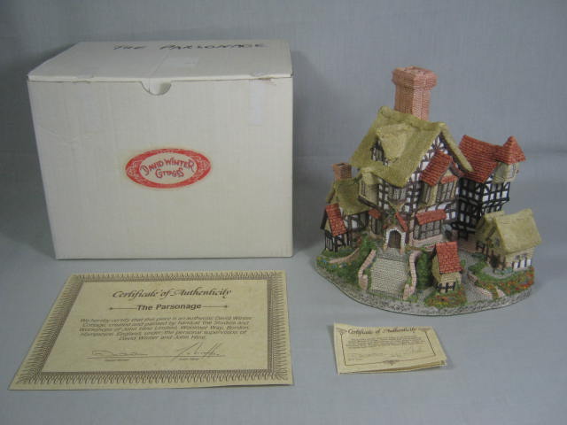 Vintage David Winter Cottages The Parsonage 1984 with COA No Reserve Price