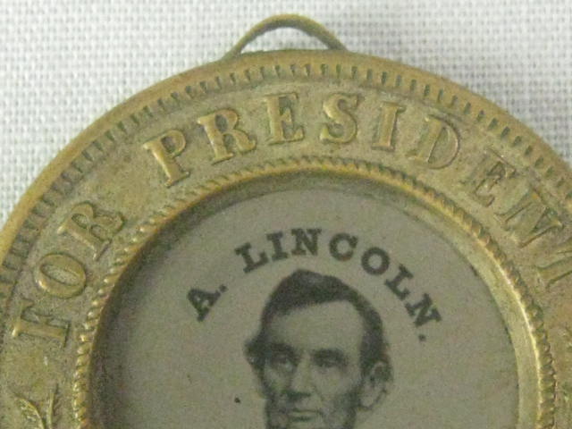 RARE Original 1864 Abraham Lincoln Johnson Ferrotype Campaign Button Photo Token 2