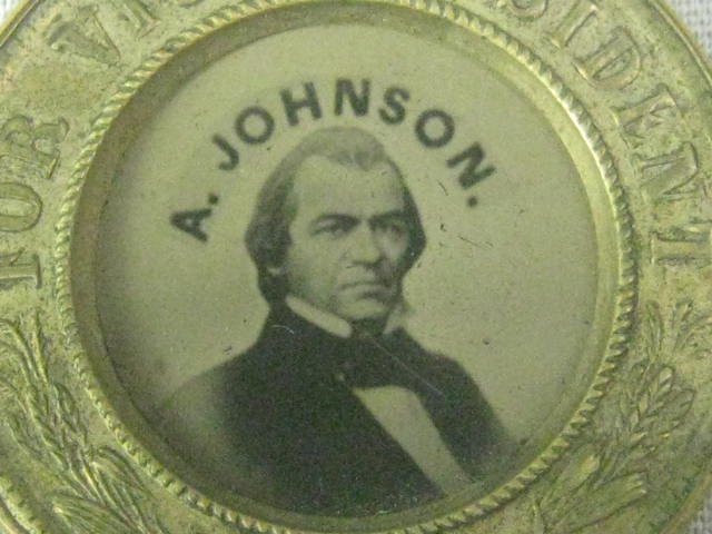 RARE Original 1864 Abraham Lincoln Johnson Ferrotype Campaign Button Photo Token 6