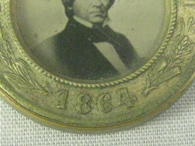 RARE Original 1864 Abraham Lincoln Johnson Ferrotype Campaign Button Photo Token 8