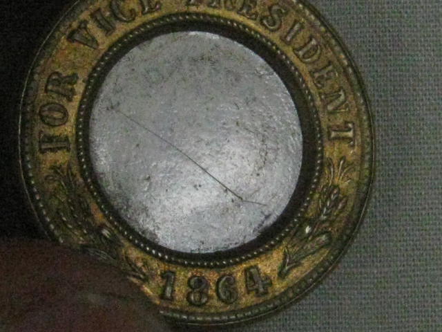 RARE Original 1864 Abraham Lincoln Johnson Ferrotype Campaign Button Photo Token 9