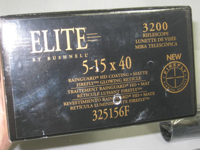 NEW Elite 3200 Bushnell 5-15x40 Rifle Scope 325156F Firefly Reticle No Reserve! 3