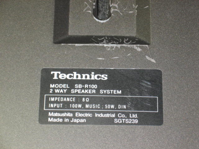 Technics SB-R100 Flat Honeycomb Disc Speaker System NR 5