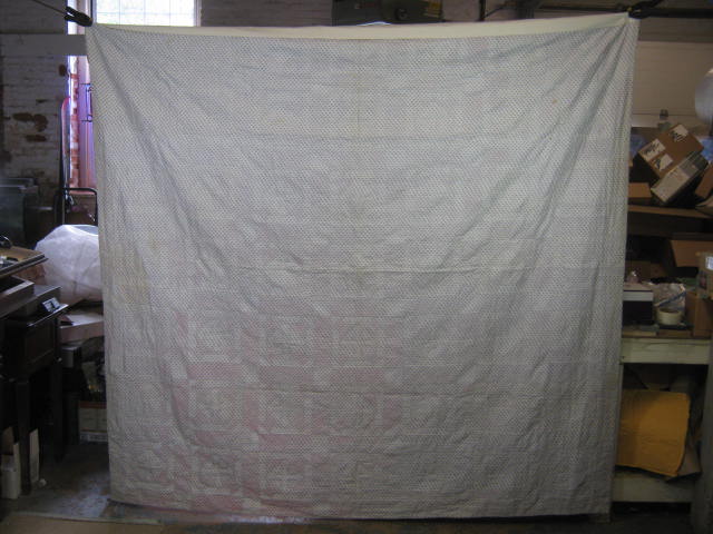 Antique 1880s Hand Sewn Basket Quilt Given To 1st Daughter 85" x 84" +Provenance 5