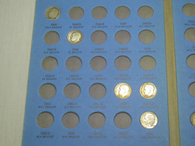 2 Whitman Folders #9029 Collection Roosevelt Dimes 1946-1980 70 Coins Lot Silver 4