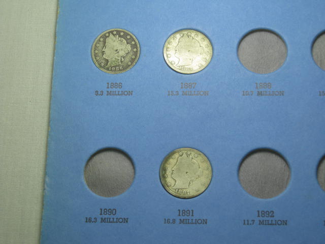 Whitman Folder #9007 Collection 1886-1912 W/ 17 Liberty Head V Nickels Coin Lot 1
