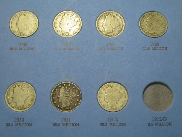 Whitman Folder #9007 Collection 1886-1912 W/ 17 Liberty Head V Nickels Coin Lot 4