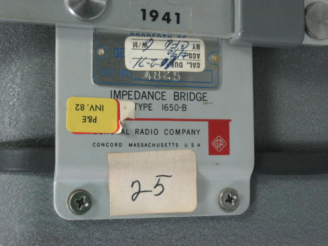 Vtg General Radio Company Impedance Bridge Type 1650-B W/Instructions NO RESERVE 5