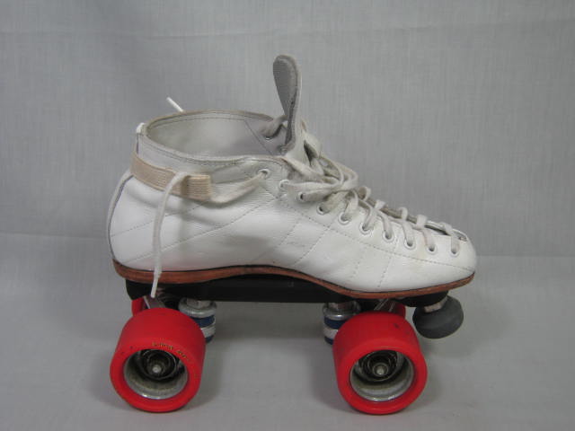 Womens Riedell White Leather Roller Skates Size 5.5 W/ Wicked Lips Indoor Wheels 3