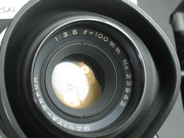 Mamiya Universal Press Camera W/6x7 Roll Film Holder Sekor f/3.5 100mm Lens Grip 3