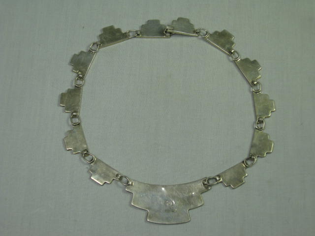 Vintage Sterling Silver Abalone Necklace & Bracelet Set Taxco Mexico 92.5 No Res 4