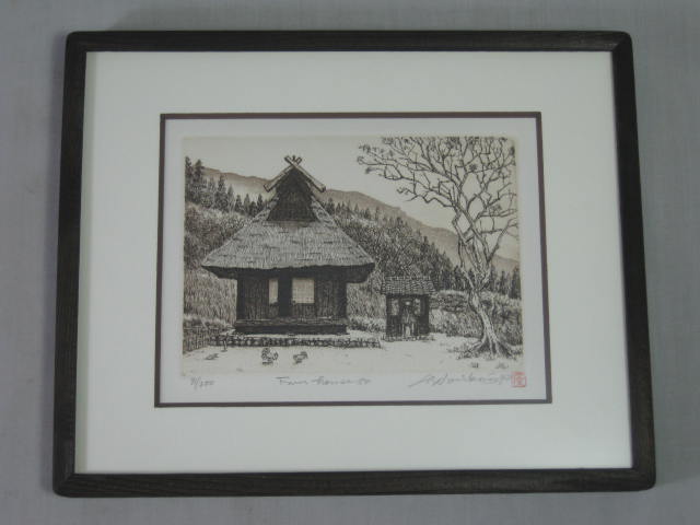 Hiroto Norikane Hand Signed Japanese Etching Farm House 54 Limited Ed 91/300 NR!