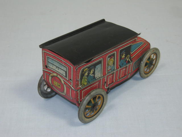 Vtg Tin Litho Wind Up Toy Car Wagon Marked NY 1918 314 On License Plate Marx? NR 2
