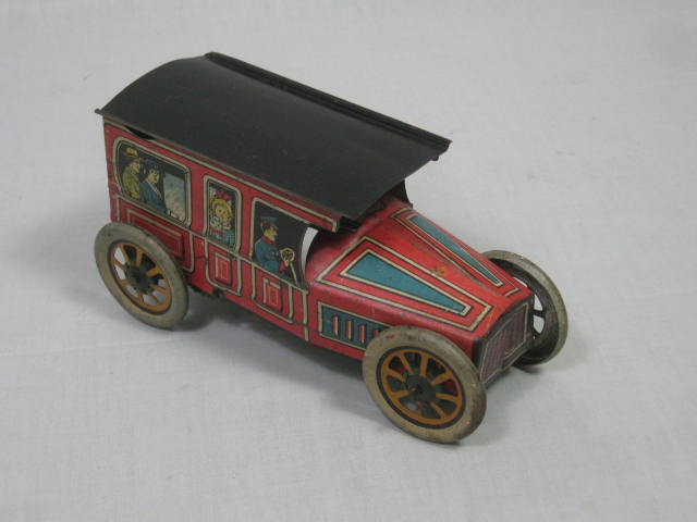 Vtg Tin Litho Wind Up Toy Car Wagon Marked NY 1918 314 On License Plate Marx? NR 3