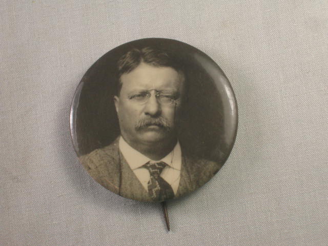 1912 Theodore Teddy Roosevelt TR Campaign Portrait Pin Pinback Button 1 3/4" NR!