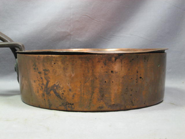 Vintage Antique Copper Cooking Cookware Pan Pot +Lid NR 4