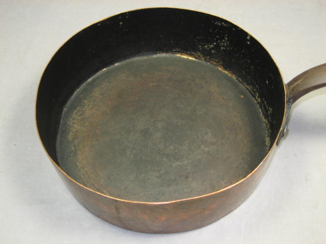 Vintage Antique Copper Cooking Cookware Pan Pot +Lid NR 5