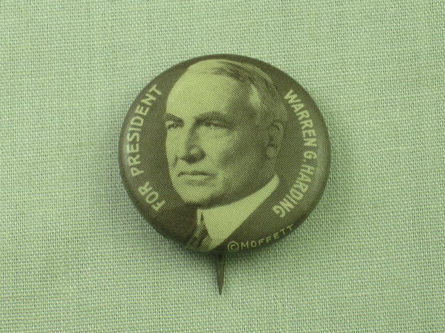 1920 For President Warren G Harding Campaign Portrait Button Pin Pinback 7/8" NR
