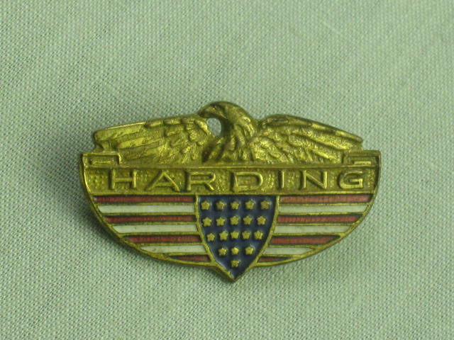 1920 Warren G Harding Political Campaign Golden Eagle Flag Button Pin Pinback 1"