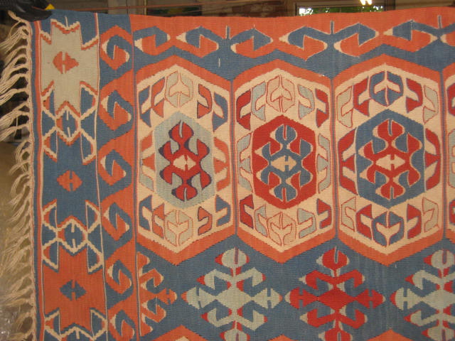 Vintage Hand Woven Turkish Kilim Rug Carpet 44" x 61" Natural Dyes No Reserve! 1