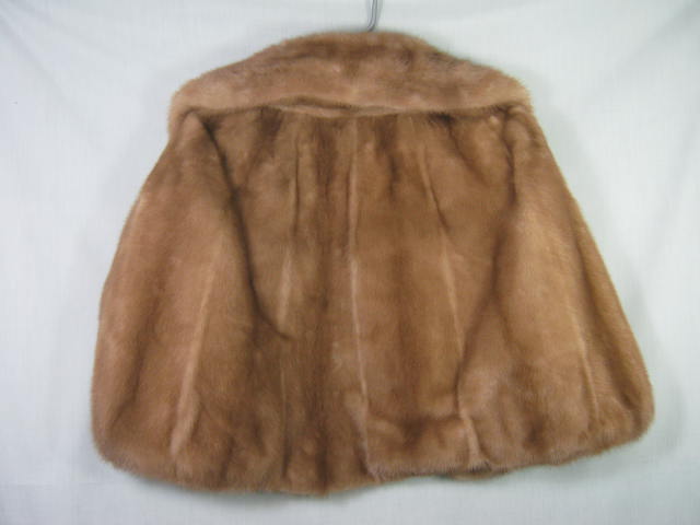 Vtg J Brown Mink Fur Shoulder Wrap/Stole/Shawl/Shrug/Cape/Capelet W/ Pockets NR! 1