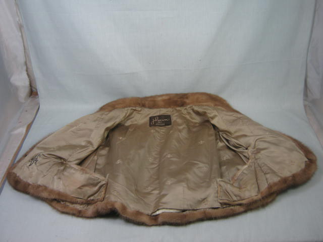 Vtg J Brown Mink Fur Shoulder Wrap/Stole/Shawl/Shrug/Cape/Capelet W/ Pockets NR! 2
