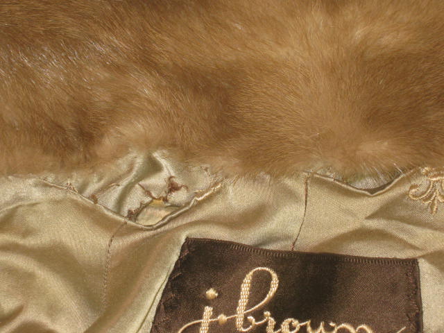 Vtg J Brown Mink Fur Shoulder Wrap/Stole/Shawl/Shrug/Cape/Capelet W/ Pockets NR! 4