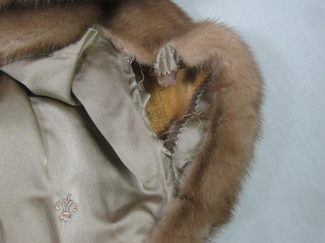 Vtg J Brown Mink Fur Shoulder Wrap/Stole/Shawl/Shrug/Cape/Capelet W/ Pockets NR! 8