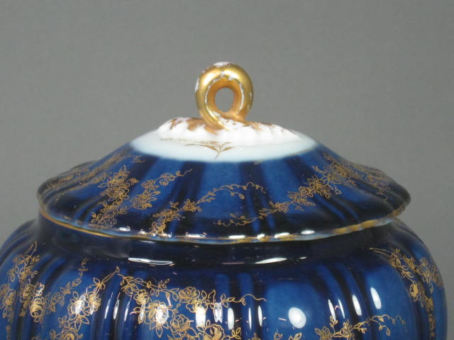 Antique 1890s Theodore Haviland Mont-Mery Cobalt Blue & Gold 7" Biscuit Jar NR! 1