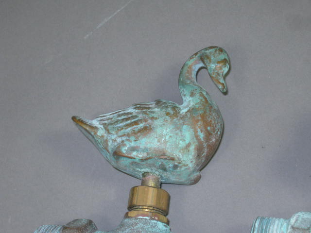 3 Decorative Brass Animal Faucets Spigots Spouts Taps Frog Hummingbird Swan Bird 2