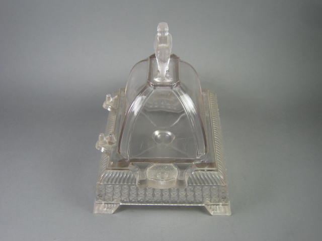 1884 Aetna EAPG Jumbo Elephant Pattern Pressed Glass Dome Top Butter Dish W/ Lid 2