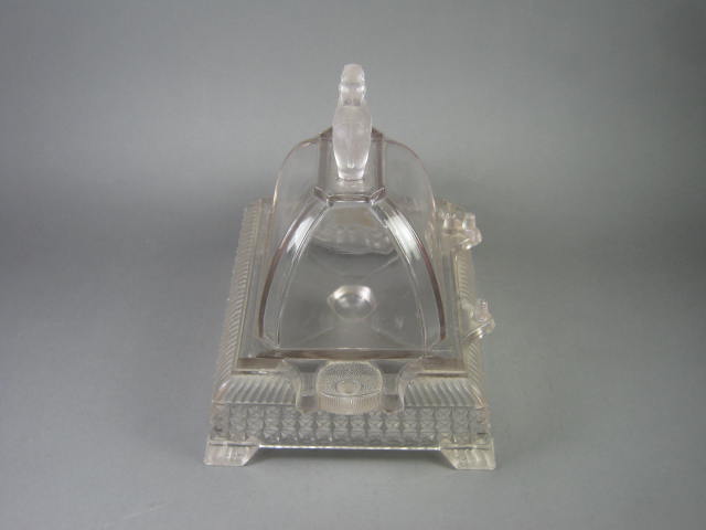 1884 Aetna EAPG Jumbo Elephant Pattern Pressed Glass Dome Top Butter Dish W/ Lid 5